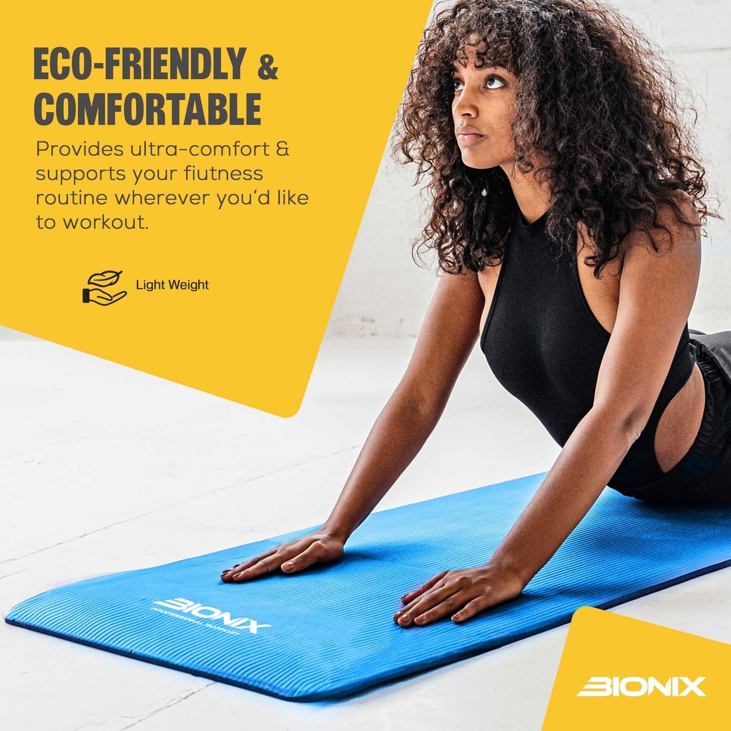 Thick 10mm Non-Slip Yoga Mat with Carry Strap - Perfect for Gym, Pilates, and Fitness Workouts