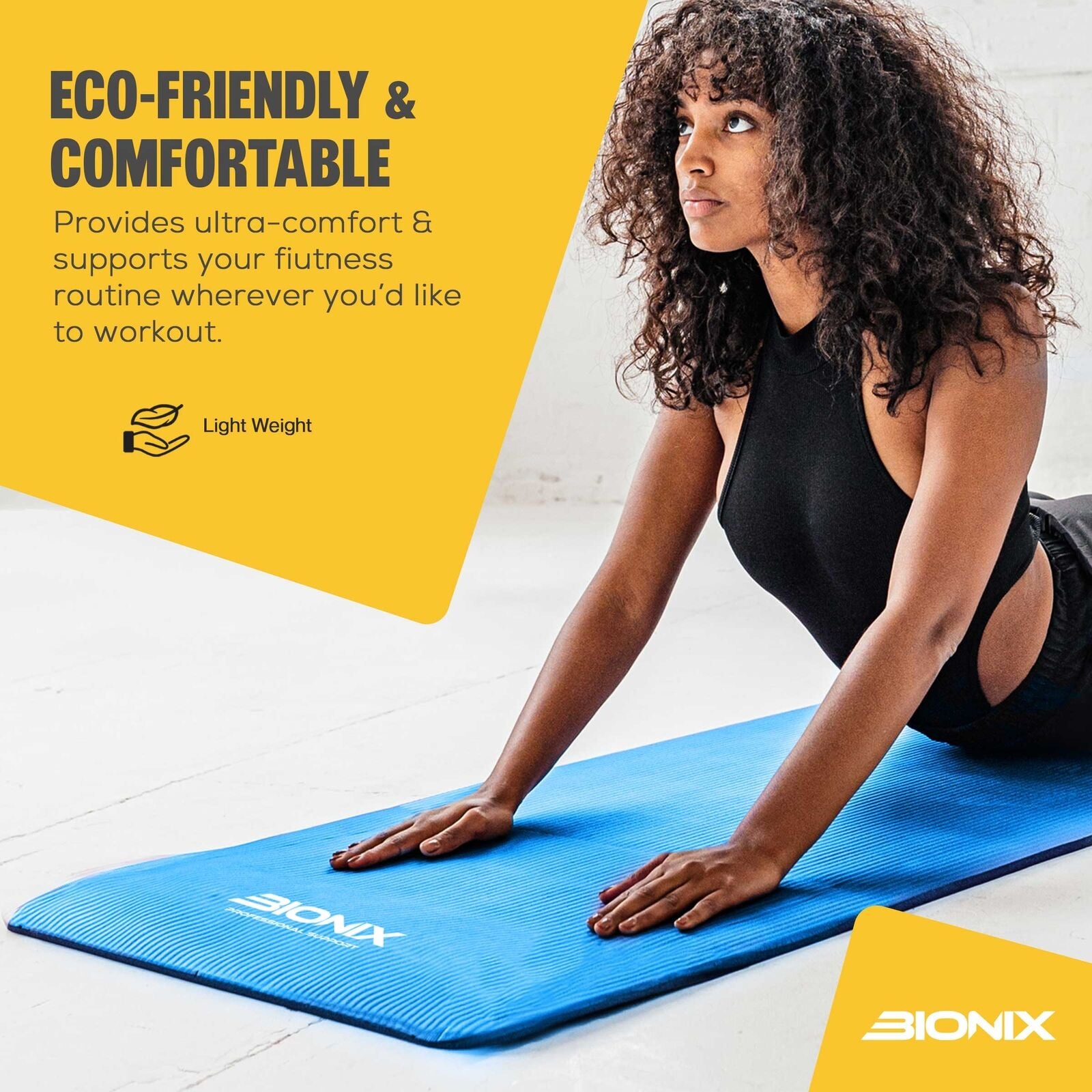 Thick 10mm Non-Slip Yoga Mat with Carry Strap - Perfect for Gym, Pilates, and Fitness Workouts