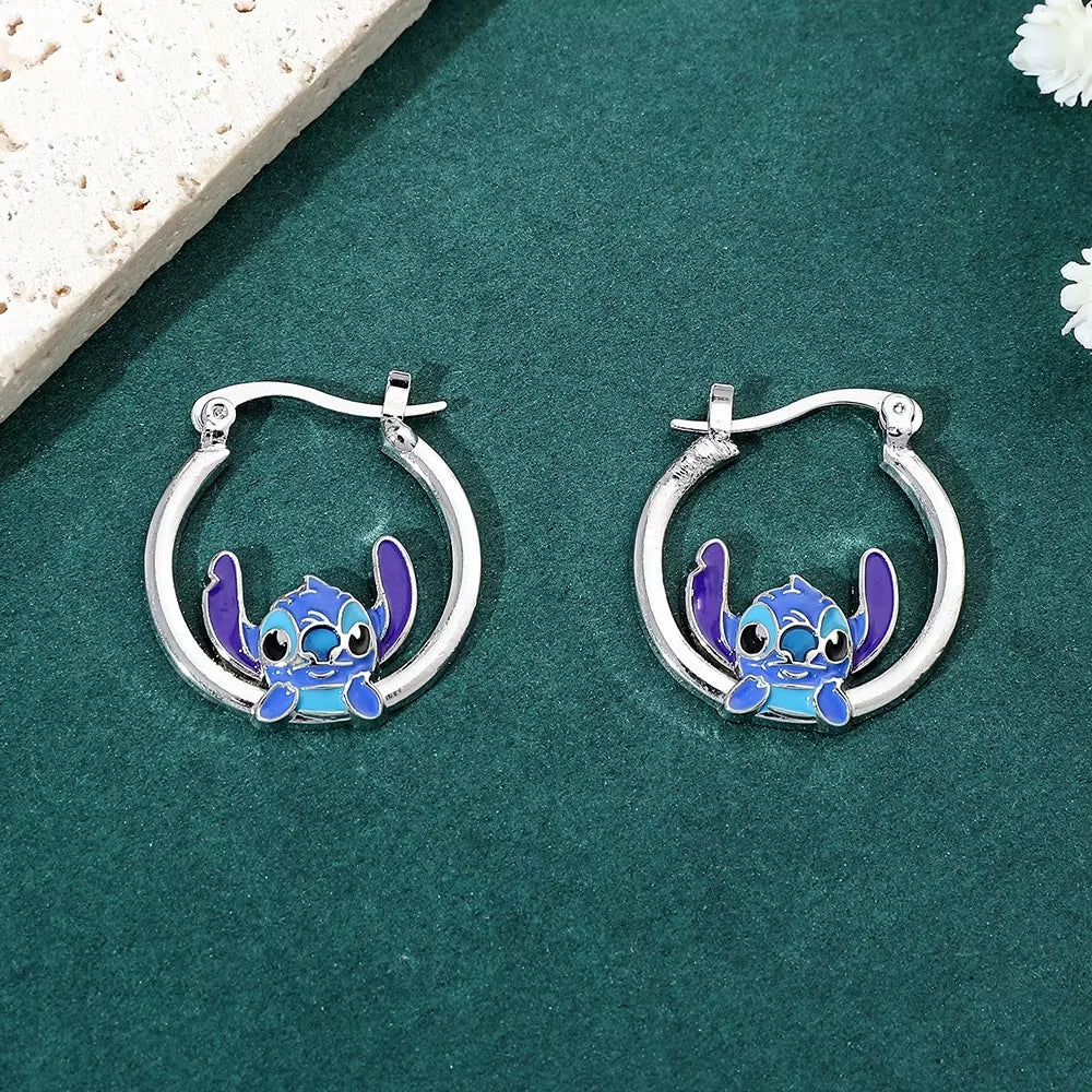 Kawaii Mickey Stud Earrings for Girl Anime Toy Jewelry Accessories Cartoon Stitch Earrings Jewelry Gift for Women Kids