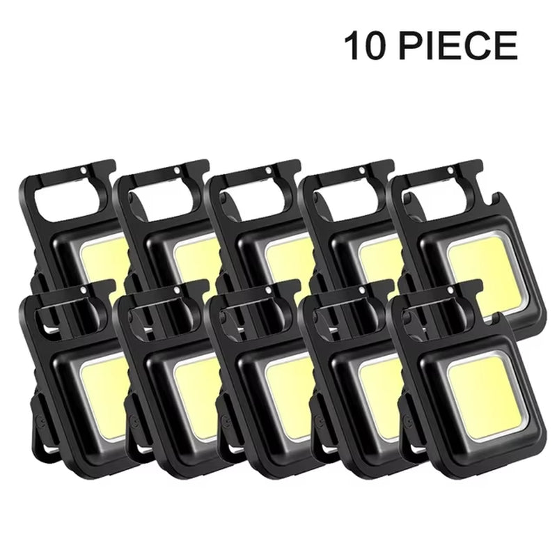 5PCS COB Work Lights Mini Portable Flashlight Keychain Lamp 4 Lighting LED Outdoor Waterproof Emergency Camping Fishing Torch