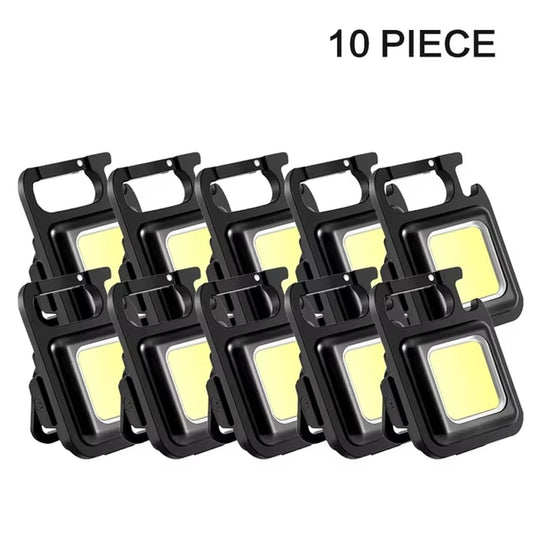 5PCS COB Work Lights Mini Portable Flashlight Keychain Lamp 4 Lighting LED Outdoor Waterproof Emergency Camping Fishing Torch