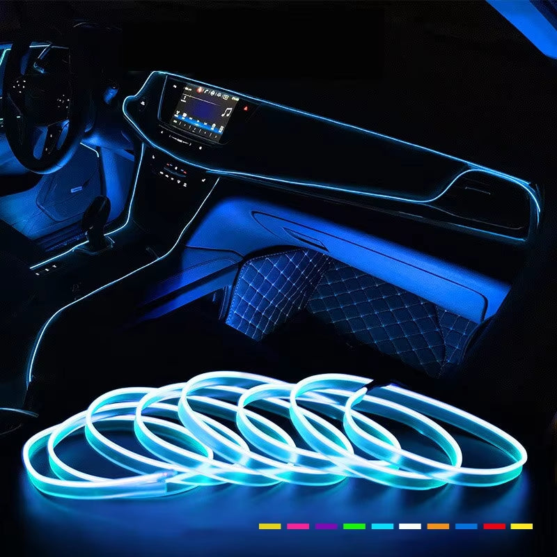 2M/3M/5M LED Car Interior Decoration Light EL Wiring Neon Strip for Auto DIY Flexible Ambient Light with USB Drive Ambient Lamp