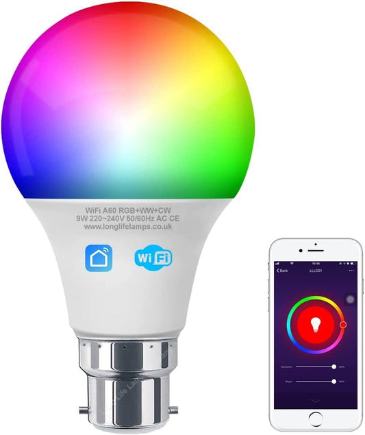 Transform Your Space with the WiFi RGB Smart LED Light Bulb – Compatible with iOS, Android, Amazon Alexa & Google Home