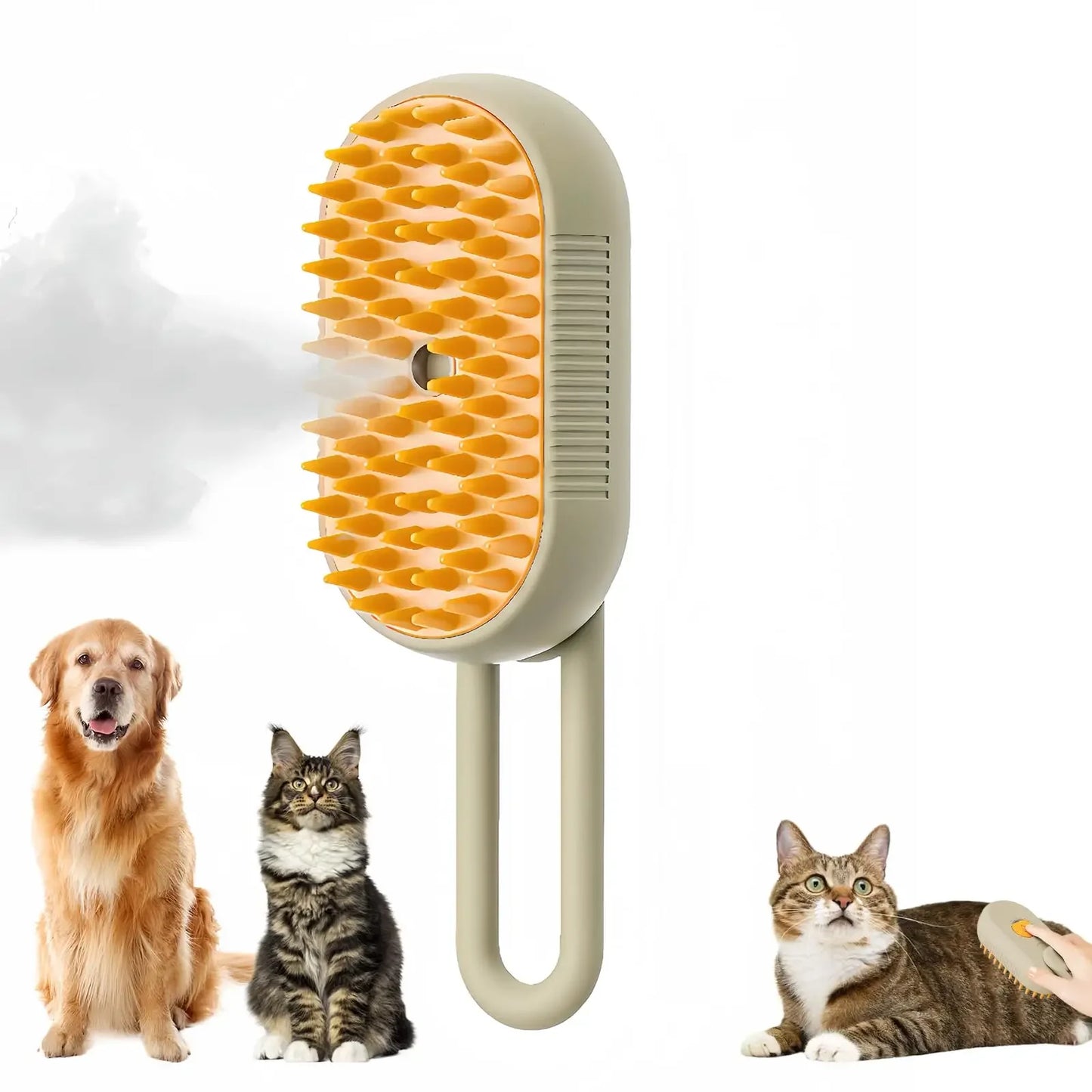 Cat Dog Pet Spray Massage Brush 3 in 1 One Button Steam Spray Folding Rotatable Floating Hair Bath Hair Removal Brush Comb