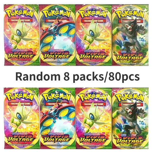 Random 40/80 PCS Pokemon Cards Deck Box Pikachu English Party Games Tabletop Matchmaking Card Set Pokemon Cards' Album Kids Toys