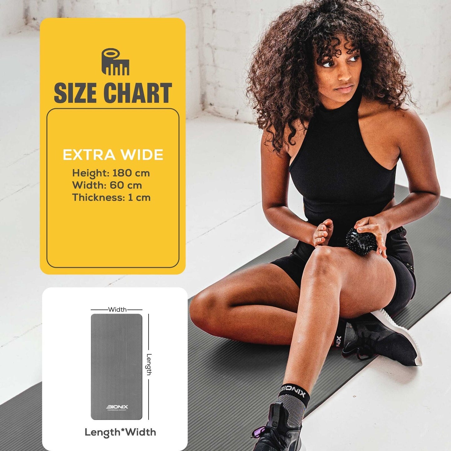 Thick 10mm Non-Slip Yoga Mat with Carry Strap - Perfect for Gym, Pilates, and Fitness Workouts