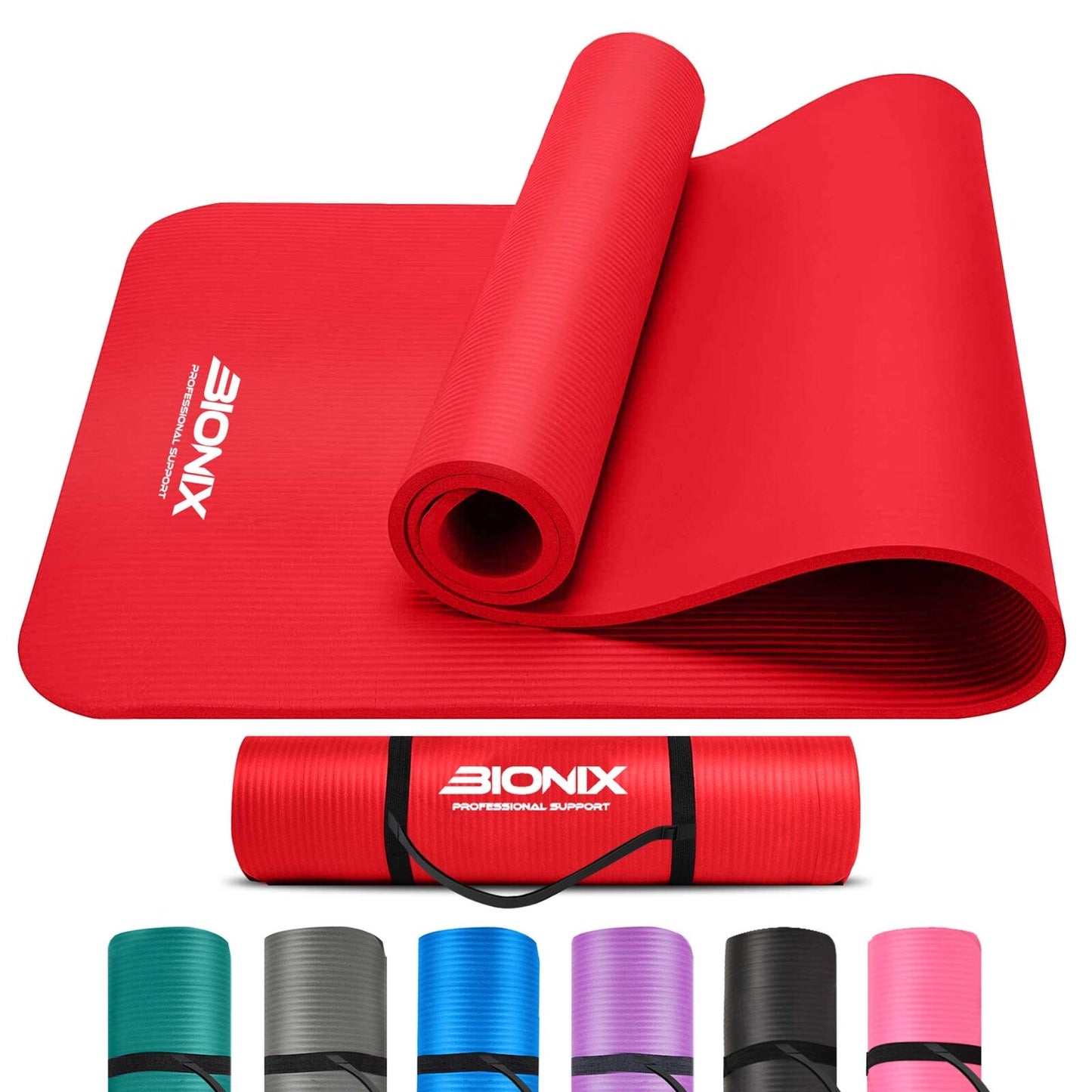 Thick 10mm Non-Slip Yoga Mat with Carry Strap - Perfect for Gym, Pilates, and Fitness Workouts