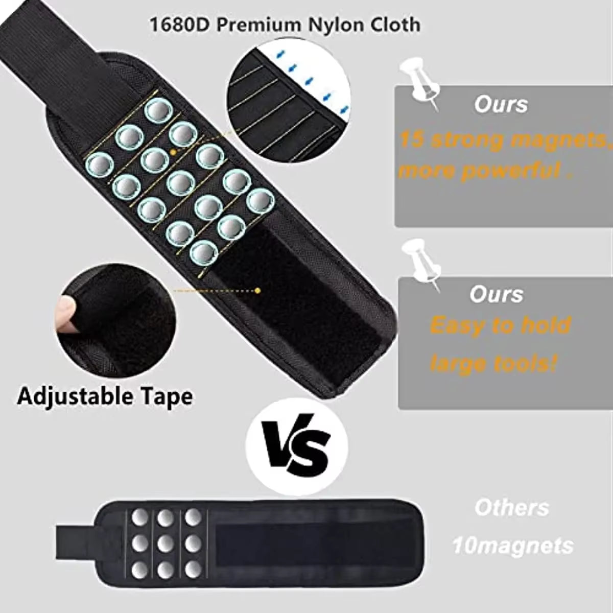 Magnetic Tool Wristband Working Magnetic Wristband, Magnetic Wristband with Strong Magnetic Nail Suction