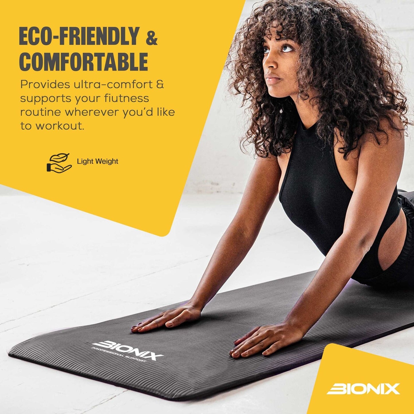 Thick 10mm Non-Slip Yoga Mat with Carry Strap - Perfect for Gym, Pilates, and Fitness Workouts