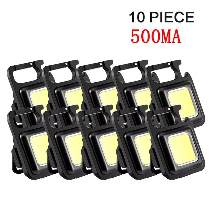 5PCS COB Work Lights Mini Portable Flashlight Keychain Lamp 4 Lighting LED Outdoor Waterproof Emergency Camping Fishing Torch